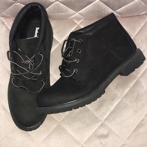 Hardly worn black angle Timberland boots